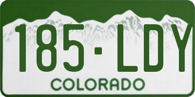 CO license plate 185LDY