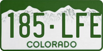CO license plate 185LFE