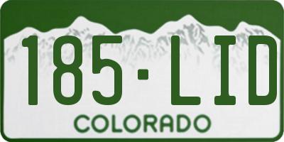 CO license plate 185LID