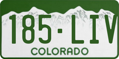 CO license plate 185LIV