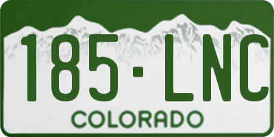 CO license plate 185LNC