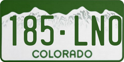 CO license plate 185LNO
