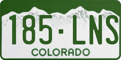 CO license plate 185LNS
