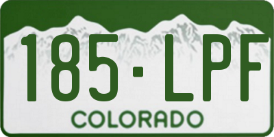 CO license plate 185LPF