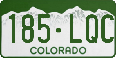 CO license plate 185LQC