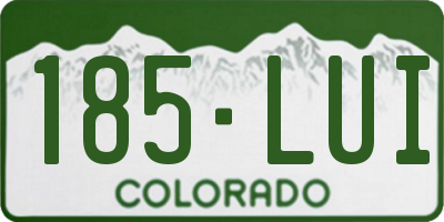 CO license plate 185LUI