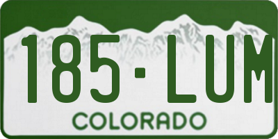 CO license plate 185LUM