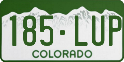 CO license plate 185LUP