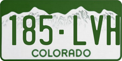 CO license plate 185LVH