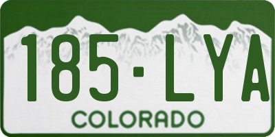 CO license plate 185LYA