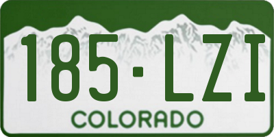 CO license plate 185LZI