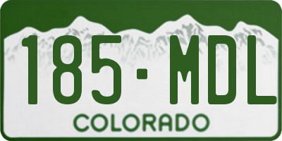CO license plate 185MDL
