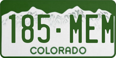 CO license plate 185MEM