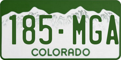 CO license plate 185MGA