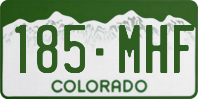 CO license plate 185MHF