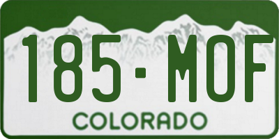 CO license plate 185MOF