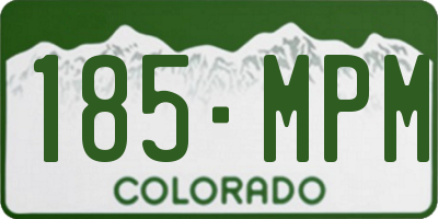 CO license plate 185MPM
