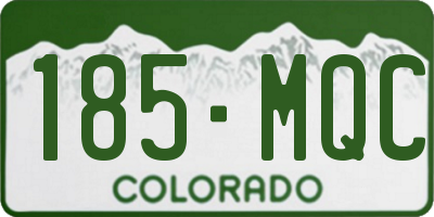 CO license plate 185MQC
