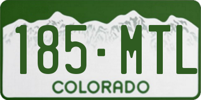 CO license plate 185MTL