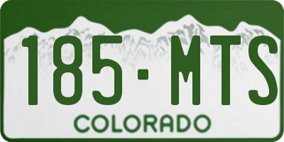 CO license plate 185MTS