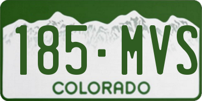 CO license plate 185MVS