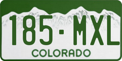 CO license plate 185MXL