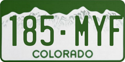 CO license plate 185MYF