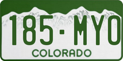 CO license plate 185MYO