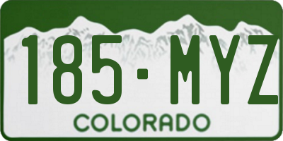 CO license plate 185MYZ