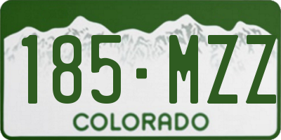 CO license plate 185MZZ