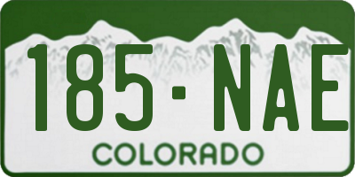 CO license plate 185NAE