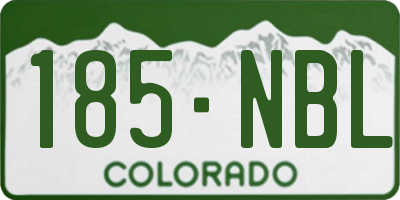 CO license plate 185NBL