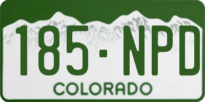 CO license plate 185NPD