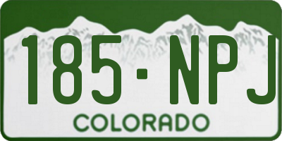 CO license plate 185NPJ