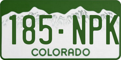 CO license plate 185NPK