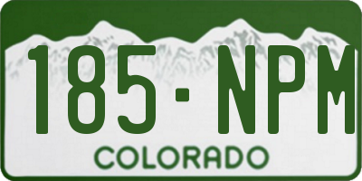 CO license plate 185NPM