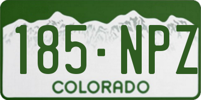 CO license plate 185NPZ