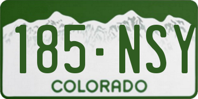 CO license plate 185NSY