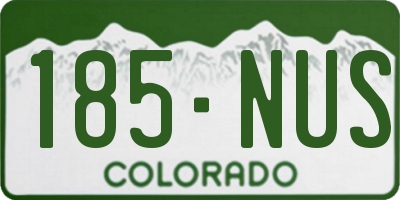 CO license plate 185NUS