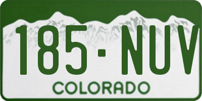 CO license plate 185NUV