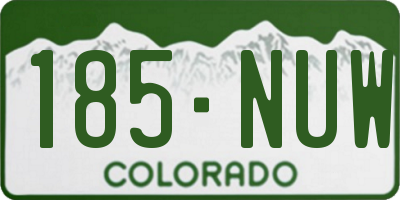 CO license plate 185NUW