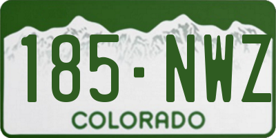 CO license plate 185NWZ