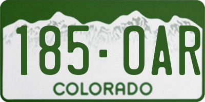 CO license plate 185OAR