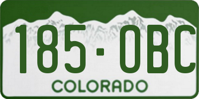 CO license plate 185OBC
