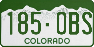 CO license plate 185OBS