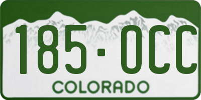 CO license plate 185OCC