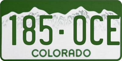 CO license plate 185OCE
