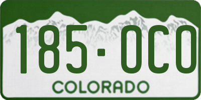 CO license plate 185OCO