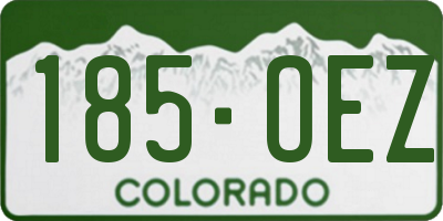 CO license plate 185OEZ