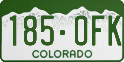 CO license plate 185OFK